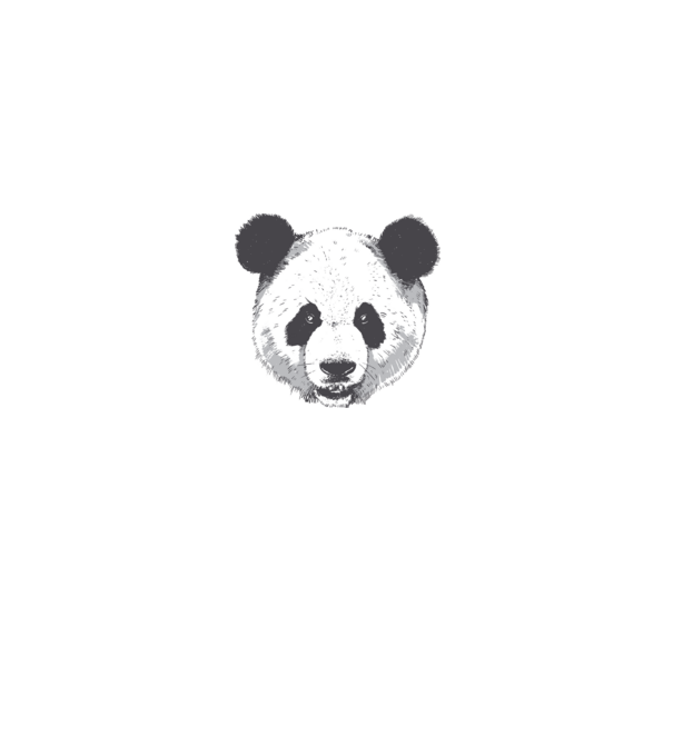 Cap de panda model alb pe tricou