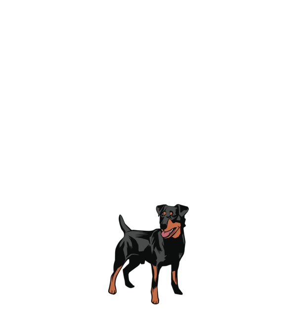 Câine de vânătoare german Terrier model negru pe tricou