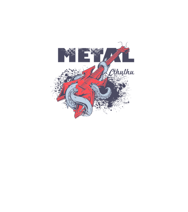 Metal Cthulhu model alb pe tricou