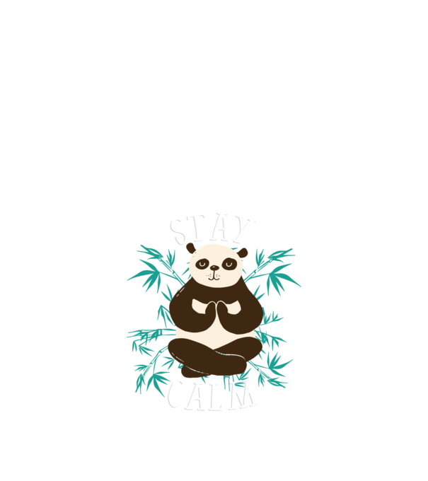 Stay Calm Panda meditație model negru pe tricou