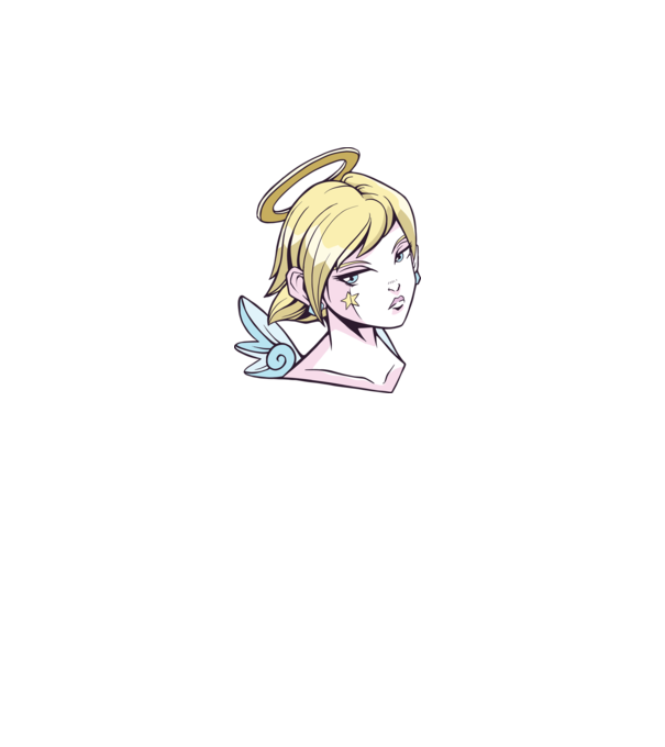 Anime Fată angelică model roz pe tricou