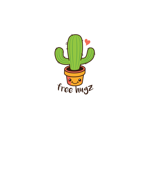 Free Hugz tricou amuzant Cactus model alb pe tricou