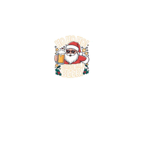 HO HO HO bring me a BEER santa Negru model gri pe tricou