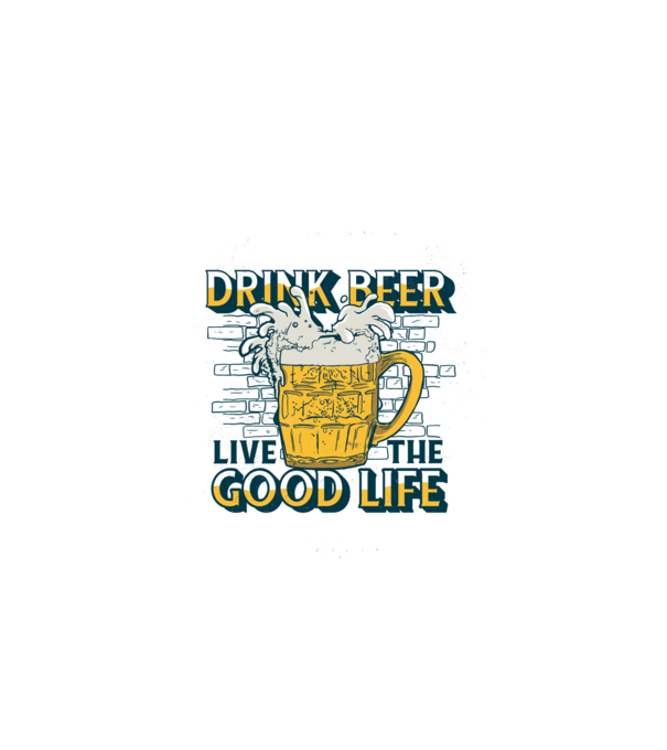 Drink Beer Live The Good Life model gri pe tricou