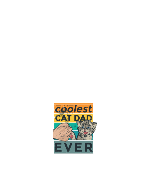 Coolest Cat Dad Ever - Cel mai tare tată cu pisică model negru pe tricou