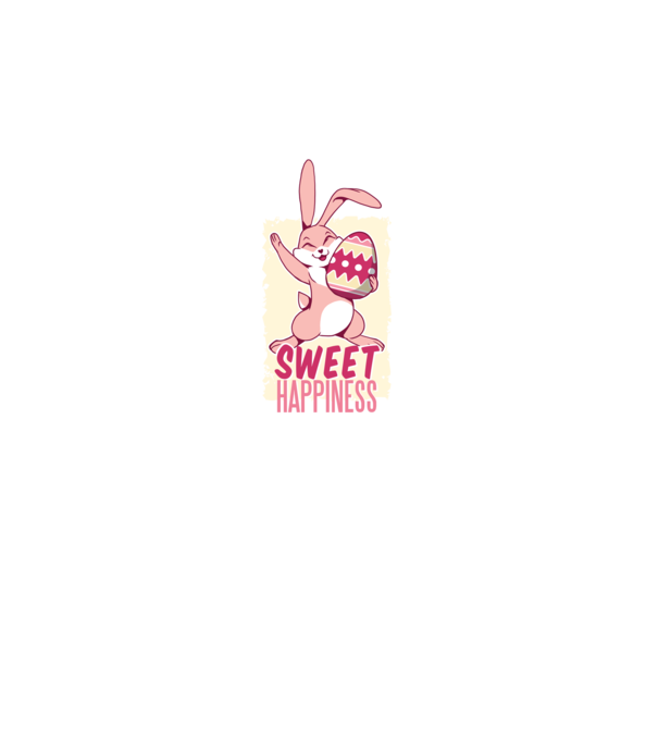 Sweet Happiness pentru Paște tricou cu iepuraș model negru pe tricou