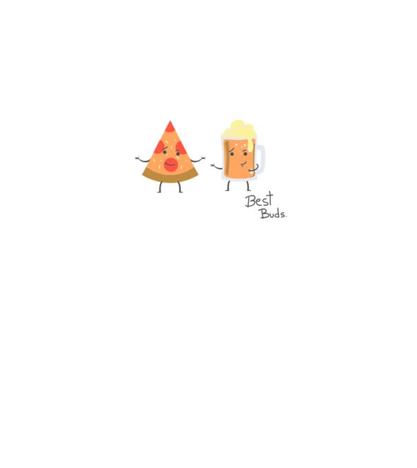 Best Buds - Pizza + Beer model alb pe tricou