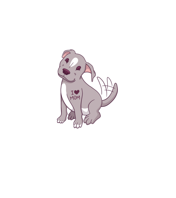 Pitbull - I Love Mom model roz deschis pe tricou