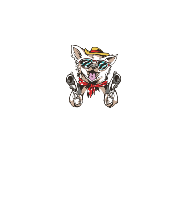 Chihuahua cu Pistol model alb pe tricou