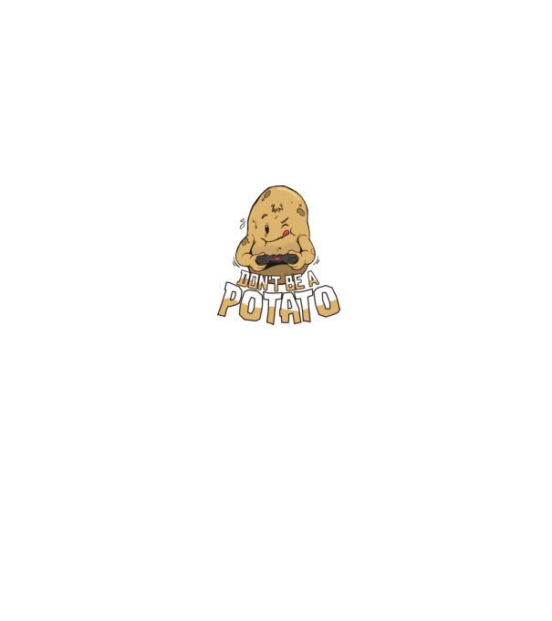 'Don''t be a Potato Gamer' model gri pe tricou