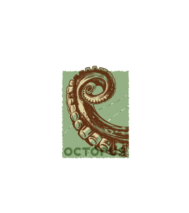 Caracatiță Octopus model negru pe tricou