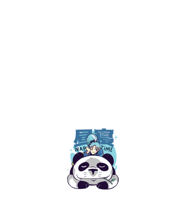 Anime Panda relaxare model negru pe tricou