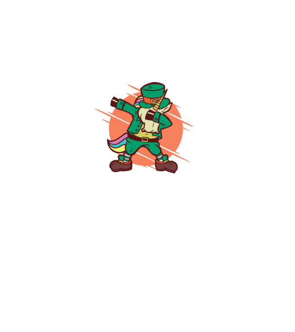 St Patrick Unicorn DAB model albastru închis pe tricou
