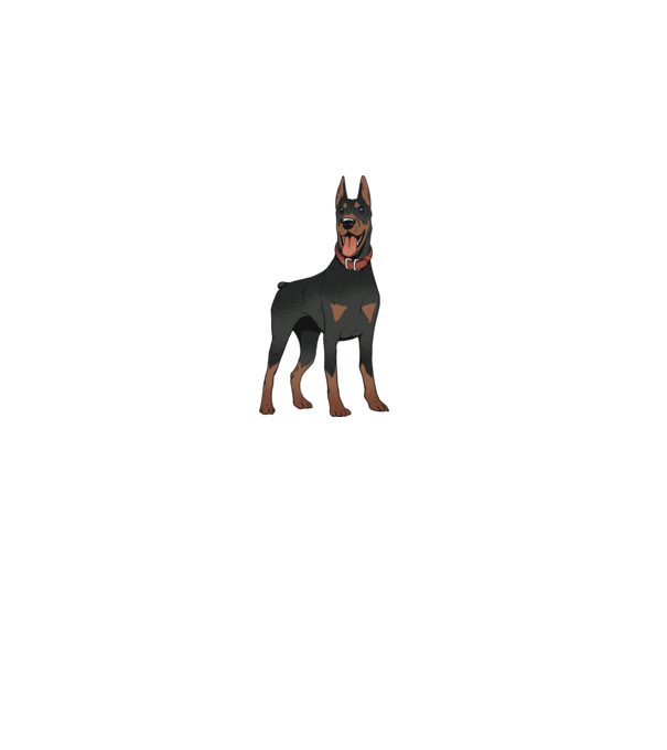 Tricou cu câine dobermann model gri pe tricou