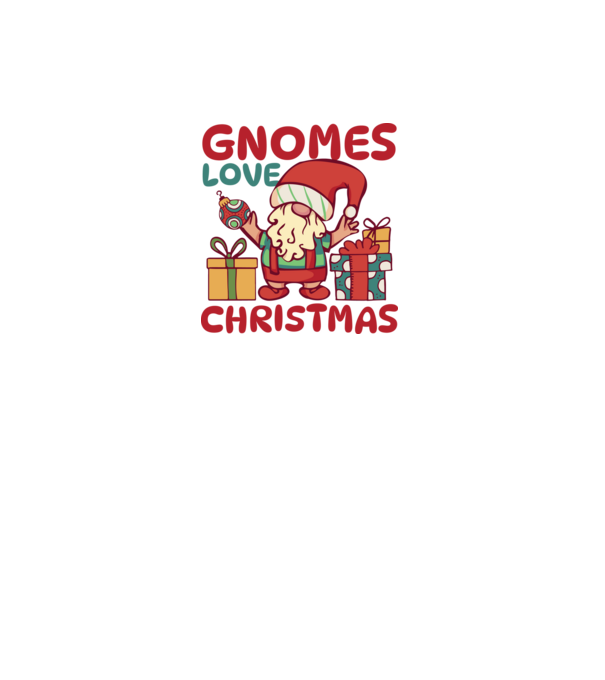 Gnomes LOVE Christmas model alb pe tricou