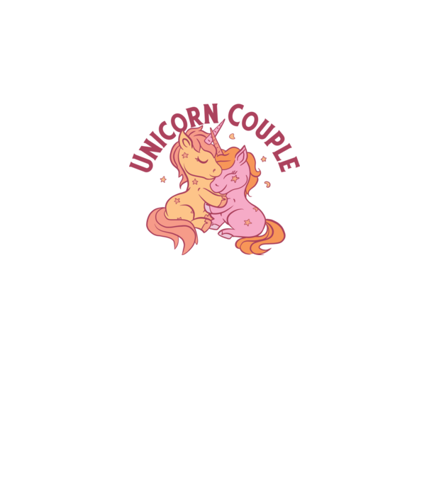 Pereche Unicorn model alb pe tricou