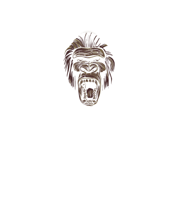 Gorilla Face model negru pe tricou