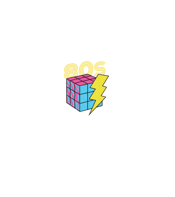 I love the 80s Cub Rubik model negru pe tricou