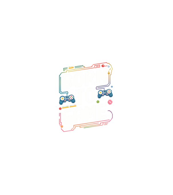 Born to Game Pixel Negru model negru pe tricou