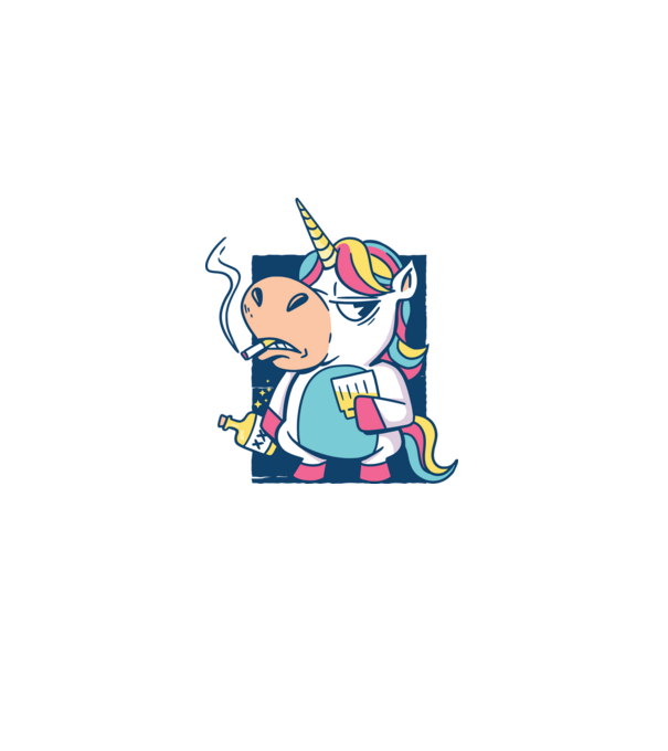 Unicorn rebel model albastru deschis pe tricou
