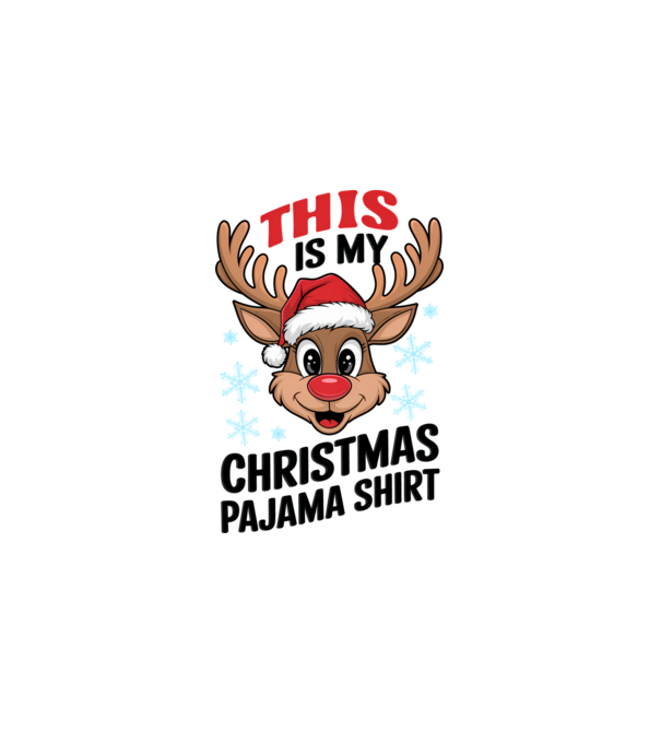 Christmas Pajama Reindeer Alb model alb pe tricou