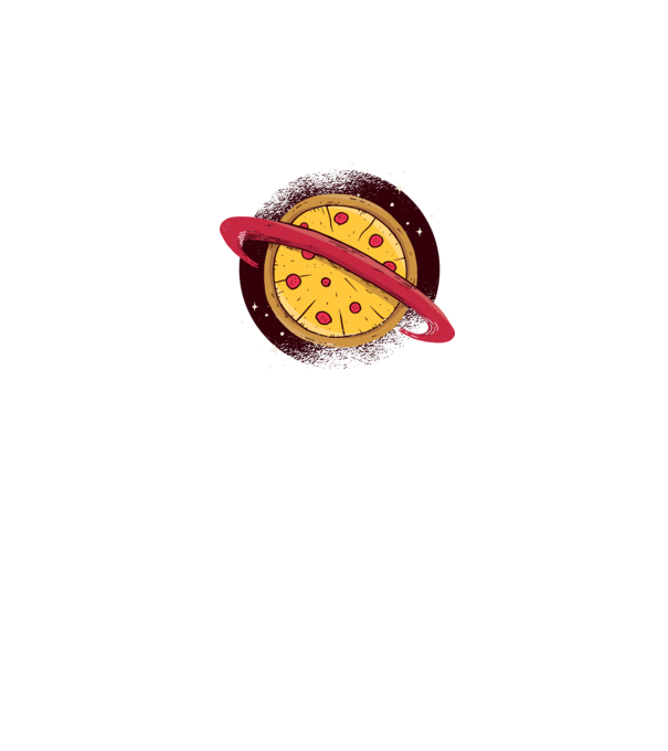 Pizza Planetă model roz pe tricou