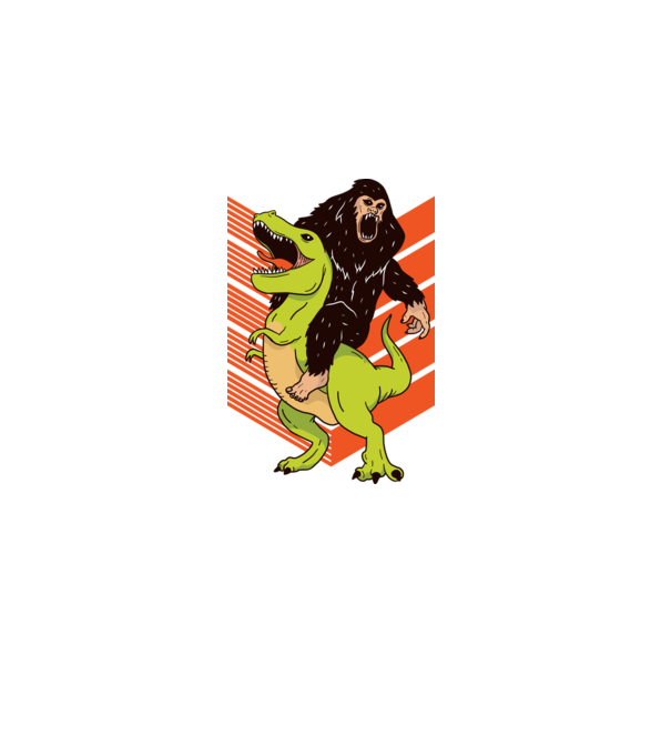 Dinozaur Yeti model alb pe tricou
