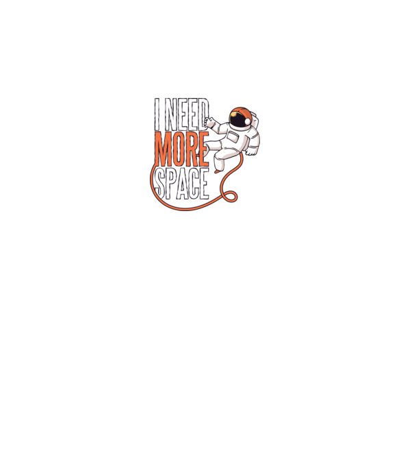 I need more space tricou astronaut model negru pe tricou