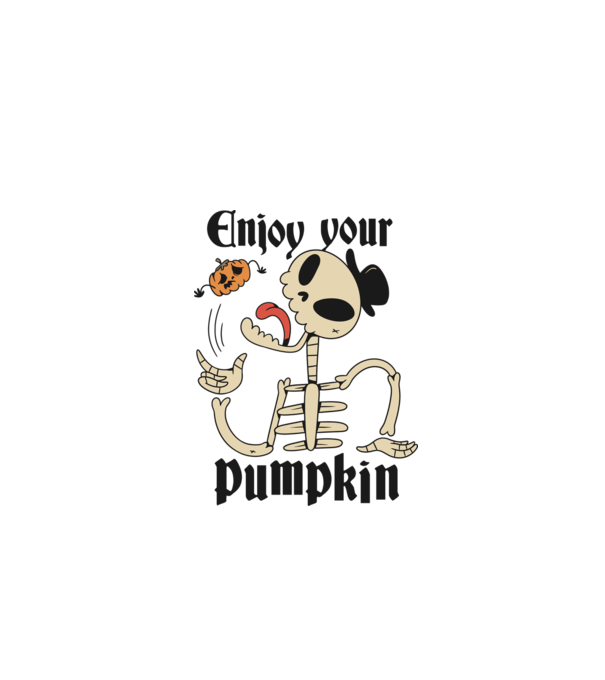 Enjoy your pumpkin Skeleton model turcoaz pe tricou