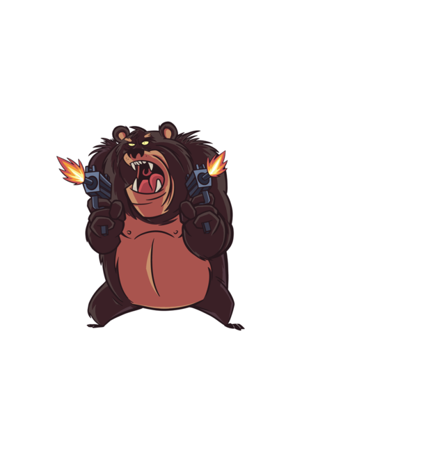 Pew Pew Pew Madafakas Urs model negru pe tricou