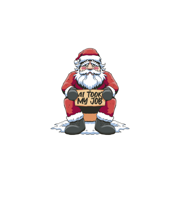 AI took my job Santa model negru pe tricou