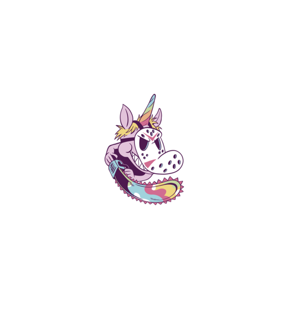 Unicorn Mască Jason Halloween model alb pe tricou