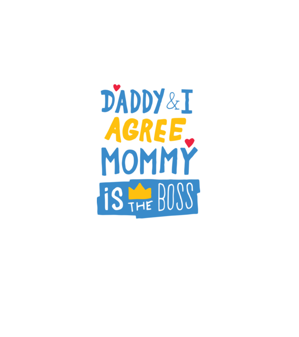 Mama e șefa model alb pe tricou