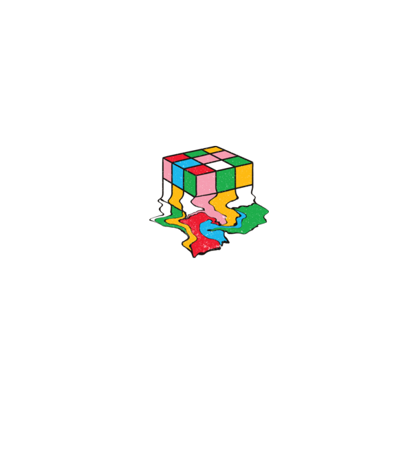 Cub Rubik topindu-se model negru pe tricou