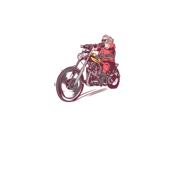 Moș Crăciun motociclist model gri pe tricou
