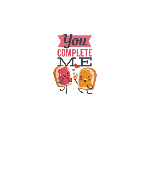 'You Complete Me Tricou drăguț pentru Valentine''s Day' model alb pe tricou