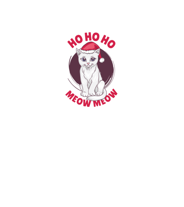 Ho Ho Ho Ho Ho Ho Ho Meow Meow Crăciun cu pisică model alb pe tricou
