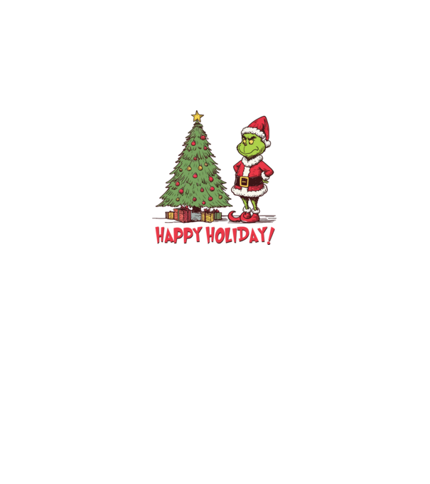 Happy Holiday Grinch model verde pe tricou