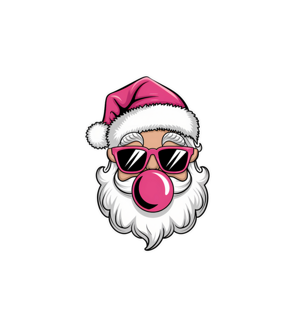 Bubble gum Santa 2 model alb pe tricou