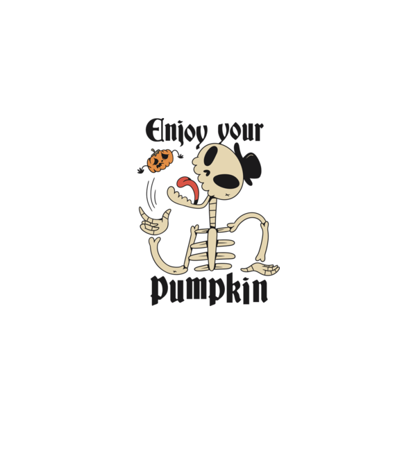 Enjoy your pumpkin Skeleton model albastru deschis pe tricou