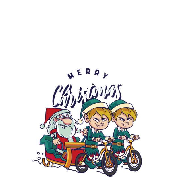 Merry Christmas Moș Crăciun cu sanie cu bicicletă model turcoaz pe tricou