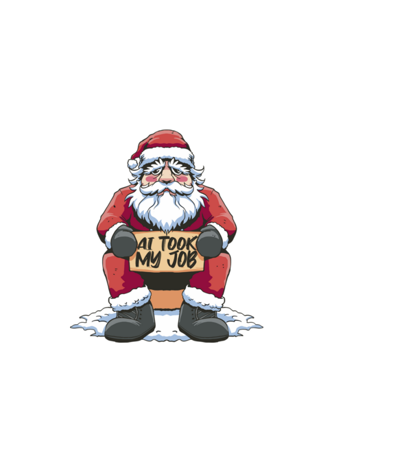 AI took my job Santa model negru pe tricou