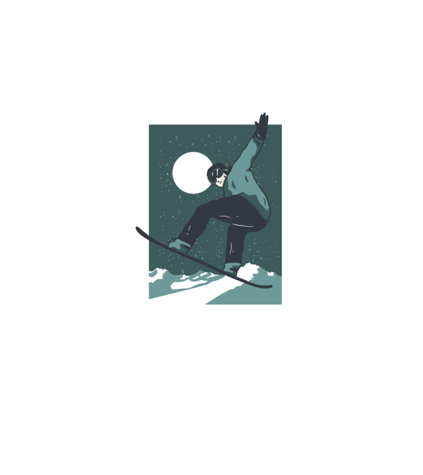 Săritură Snowboard model albastru deschis pe tricou