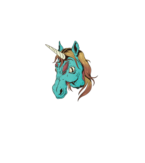 Unicorn Zombie model negru pe tricou