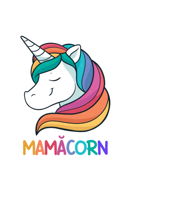 mamăcorn model negru pe tricou
