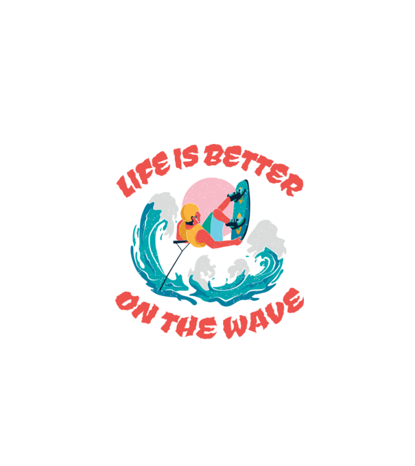 Wakeboard - Life is better on the wave model negru pe tricou