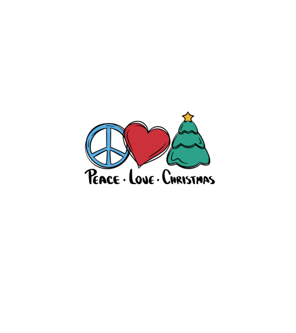 Peace Love Crăciun model alb pe tricou