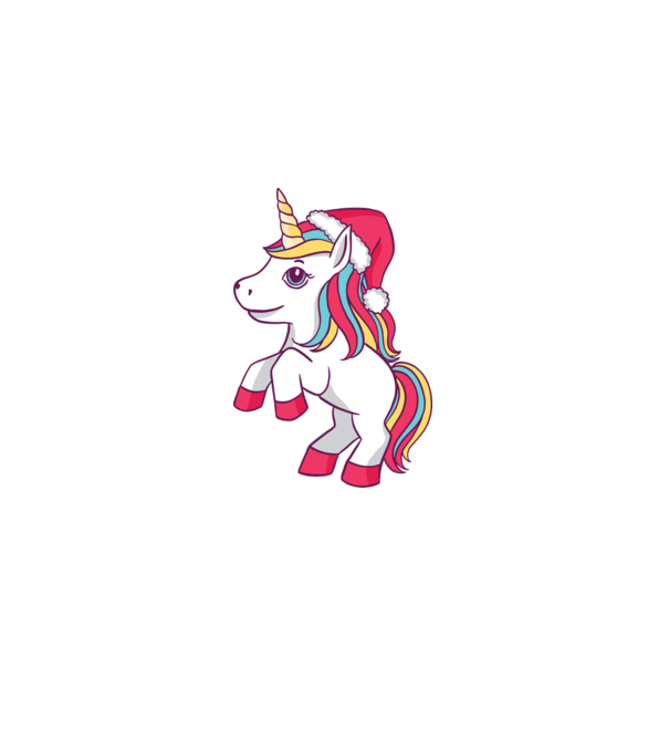 Unicorn de Crăciun model roz deschis pe tricou