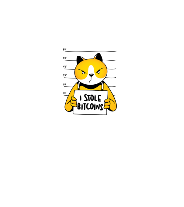 Pisică hoață Bitcoin model gri pe tricou