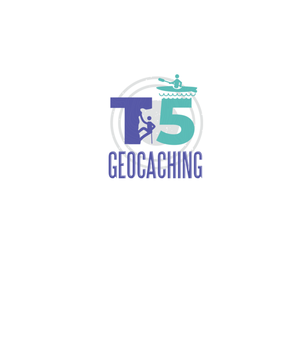 T5 Geocaching model albastru închis pe tricou